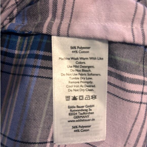 Eddie Bauer Womens Classic Fit Plaid Button Up Shirt Size Medium Business Casual - Picture 6 of 6